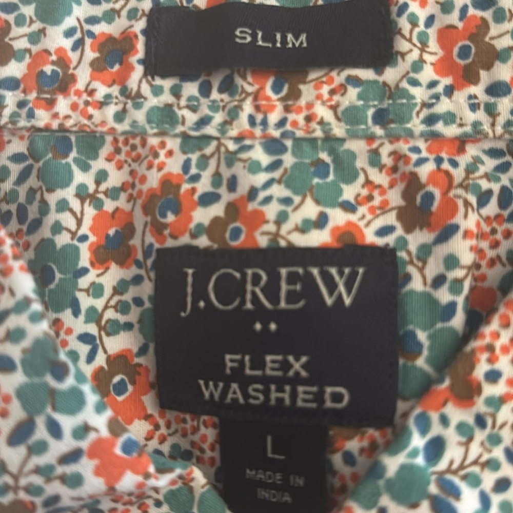 J. Crew Casual Floral Button Down Shirt Pink Salmon - Picture 7 of 7